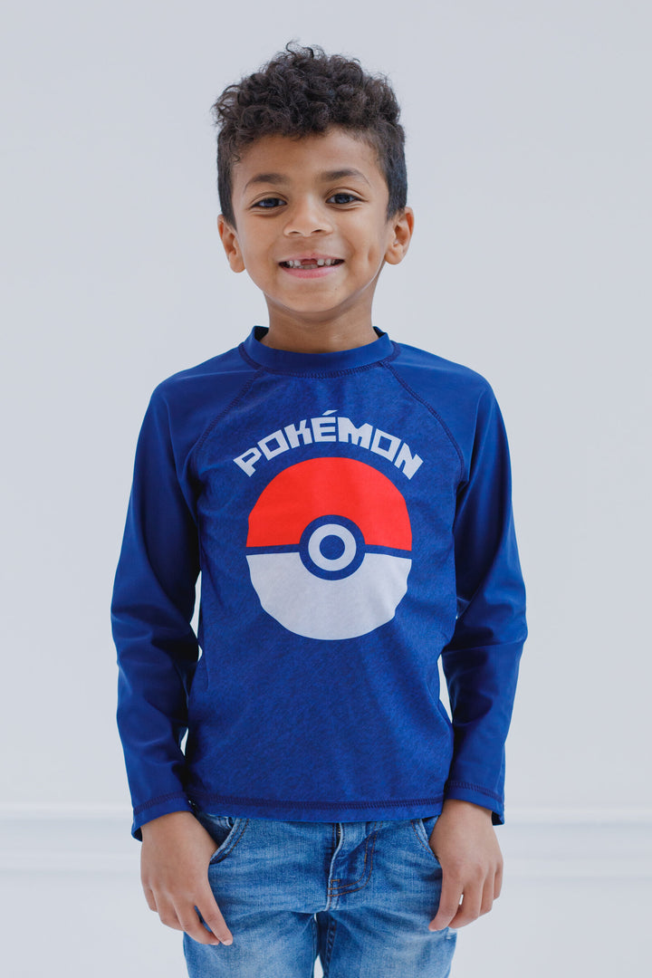 Pokemon UPF 50+ Rash Guard Swim Shirt