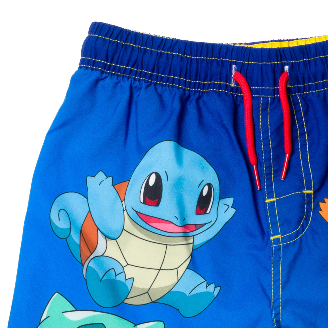 Pokemon UPF 50+ Rash Guard Swim Trunks Outfit Set