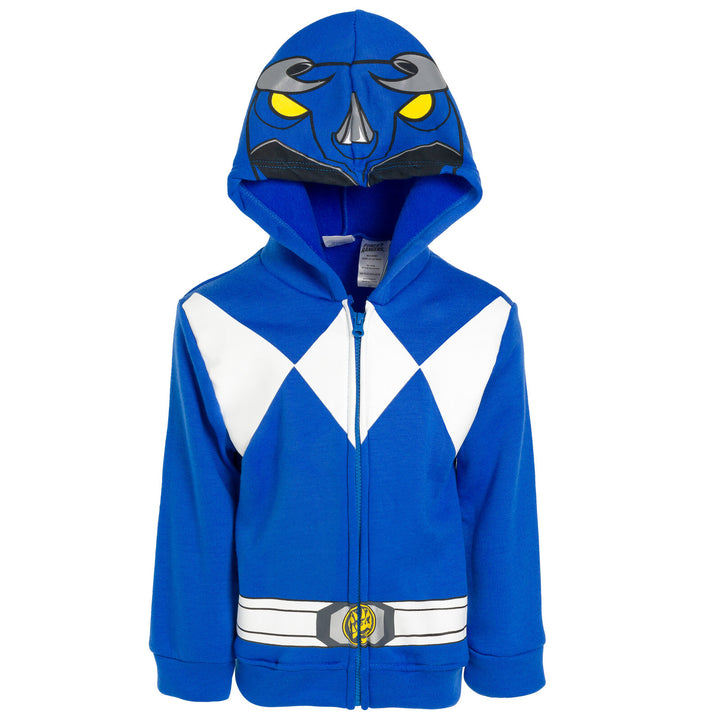 Power Rangers Blue Ranger Fleece Zip Up Cosplay Hoodie