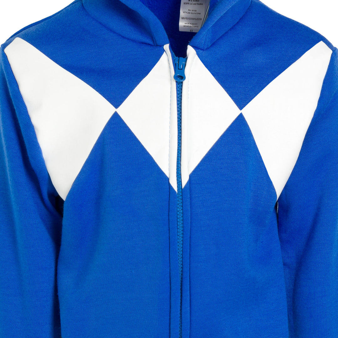 Power Rangers Blue Ranger Fleece Zip Up Cosplay Hoodie