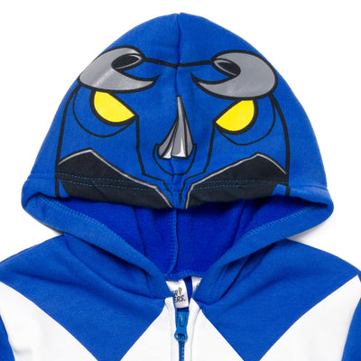 Power Rangers Blue Ranger Fleece Zip Up Cosplay Hoodie