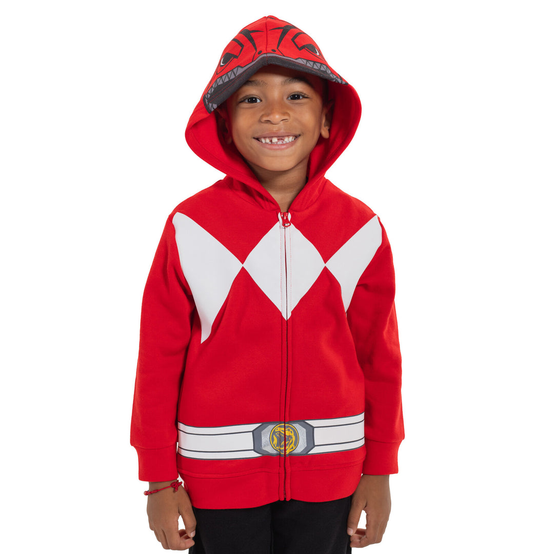 Zipper Rescue Rangers Costume Power Rangers Red Ranger Fleece Zip Up Hoodie | imagikids Baby and Kids ...