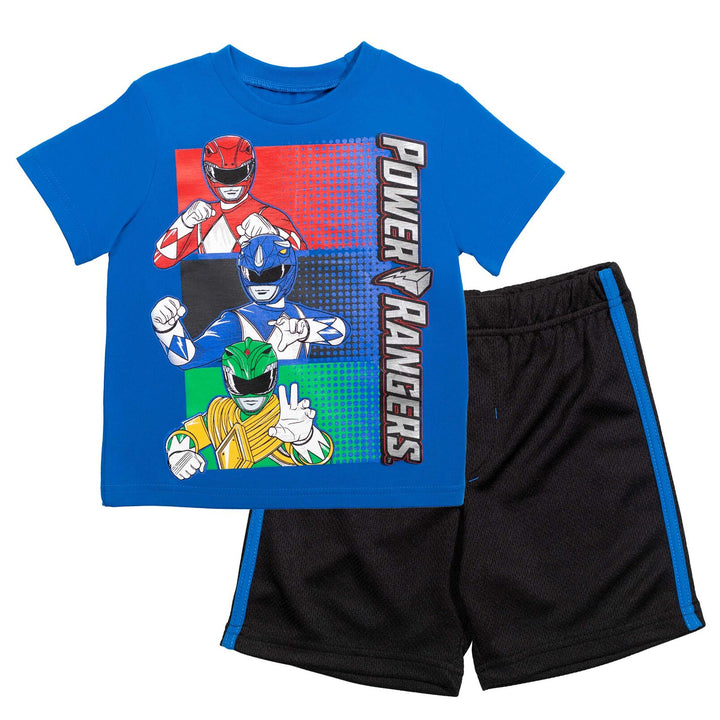 Power Rangers T-Shirt and Mesh Shorts Outfit Set