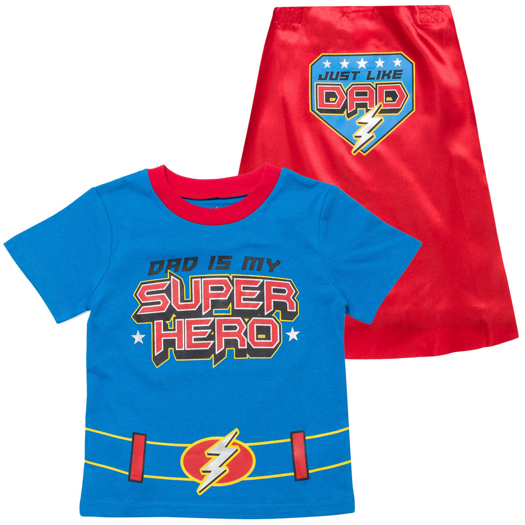 Super Hero Dad Caped Short Sleeve Graphic T-Shirt