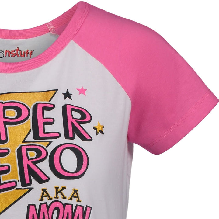 Funstuff Mothers Day Super Hero Mom Caped Graphic T-Shirt & Cape Set