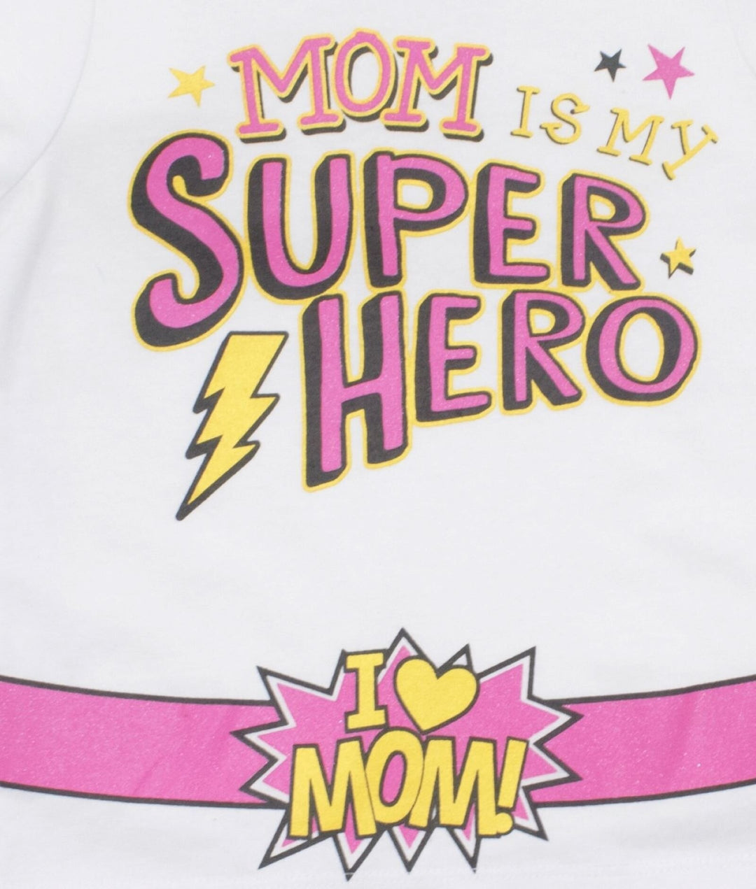 Funstuff Mothers Day Super Hero Mom Caped Graphic T-Shirt & Cape Set