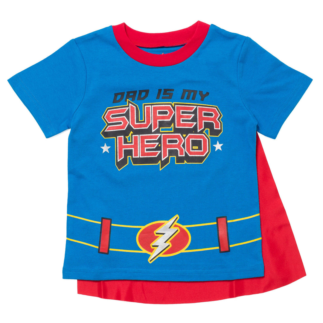 Super Hero Dad Caped Short Sleeve Graphic T-Shirt