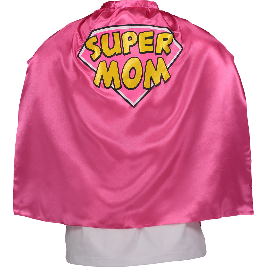 Funstuff Mothers Day Super Hero Mom Caped Graphic T-Shirt & Cape Set