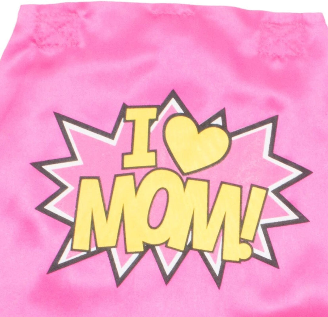 Funstuff Mothers Day Super Hero Mom Caped Graphic T-Shirt & Cape Set