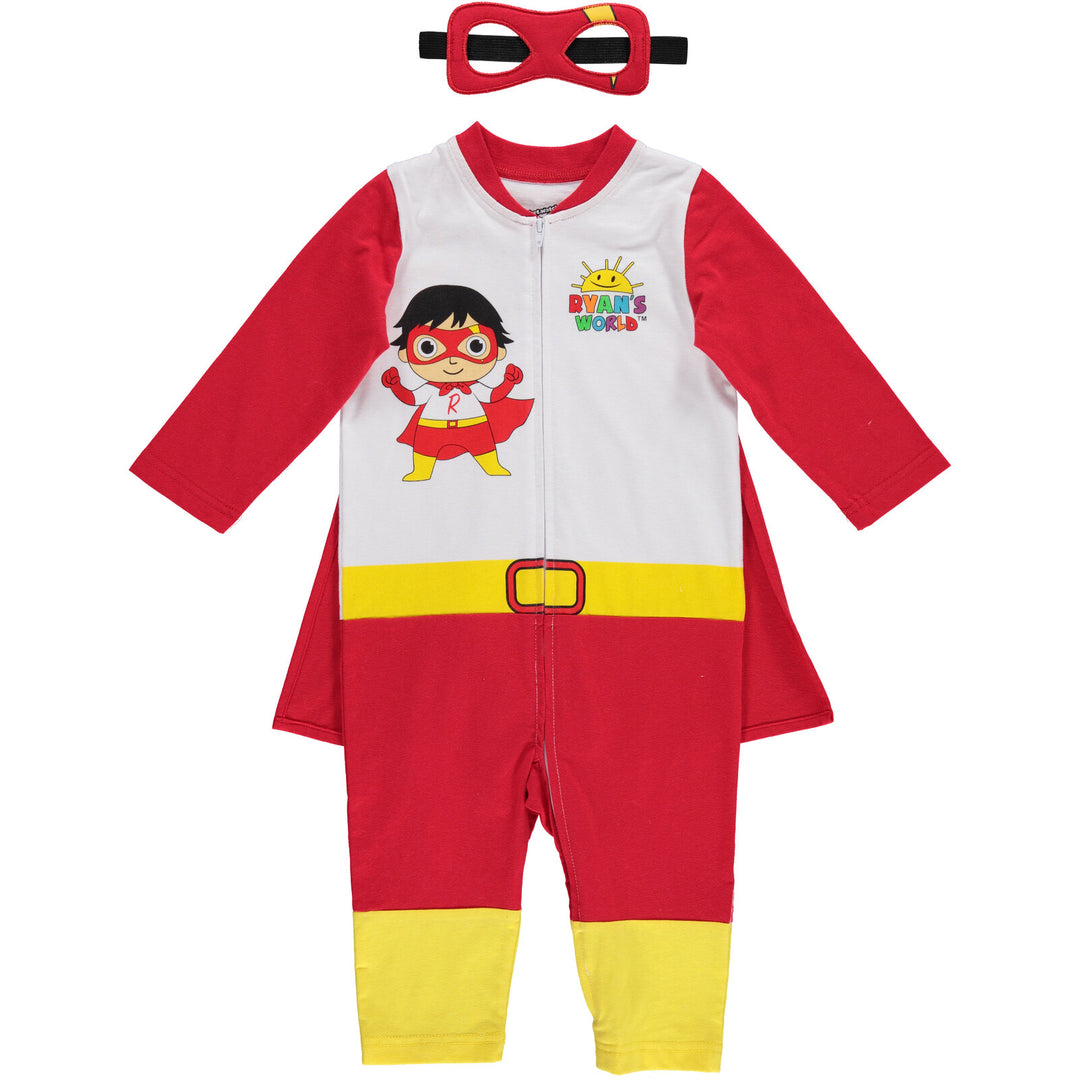 Ryan's World 3 Piece Costume Set: Coverall Cape Mask