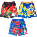 SEGA Sonic the Hedgehog 3 Pack UPF 50+ Swim Trunks Bathing Suits Little Kid to Big Kid