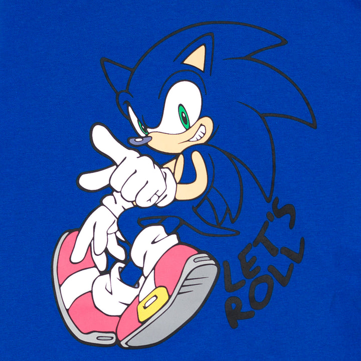 SEGA Sonic The Hedgehog - Conjunto de camiseta y pantalones cortos de malla para cosplay