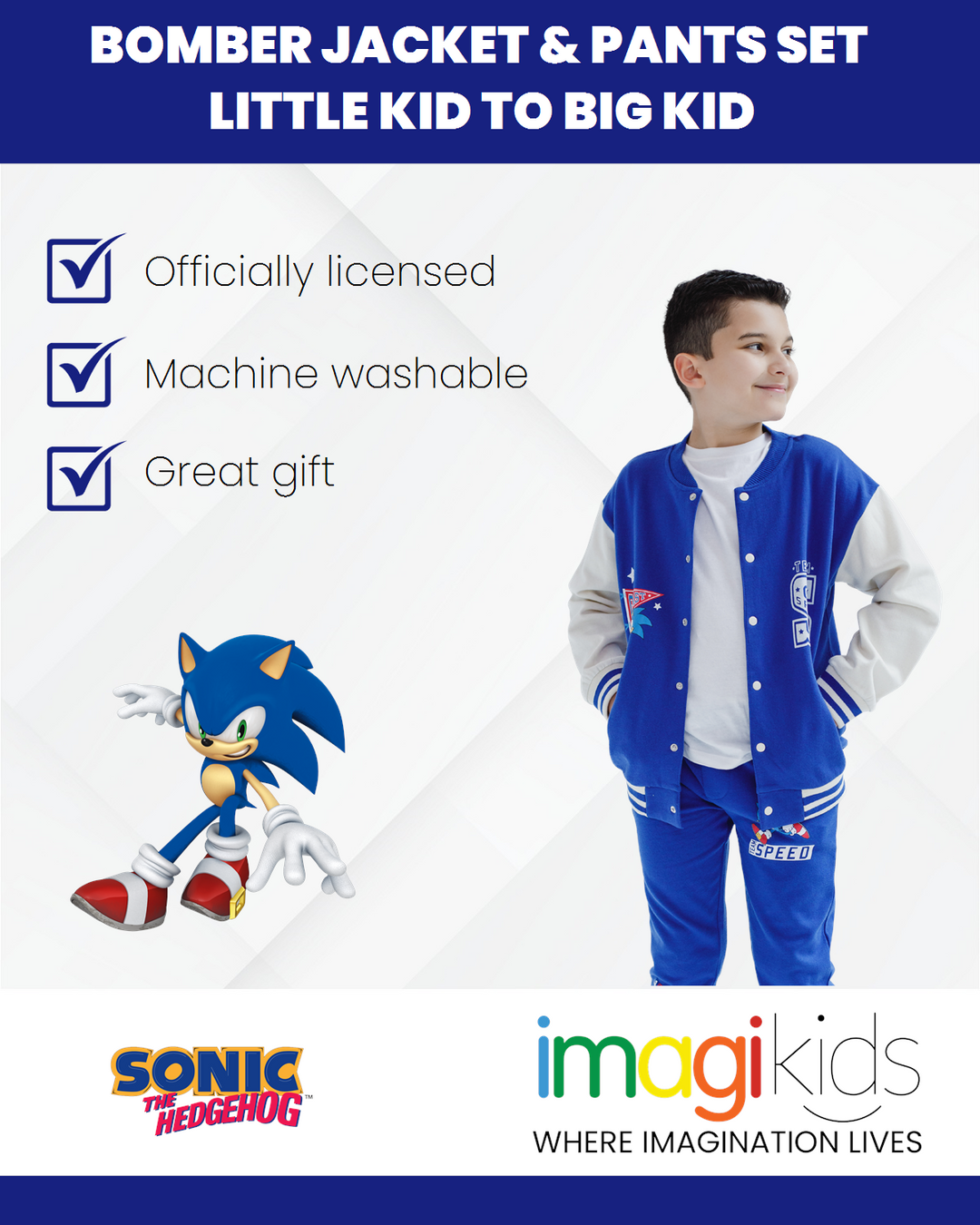 SEGA Sonic the Hedgehog Fleece Bomber Jacket and Jogger Pants