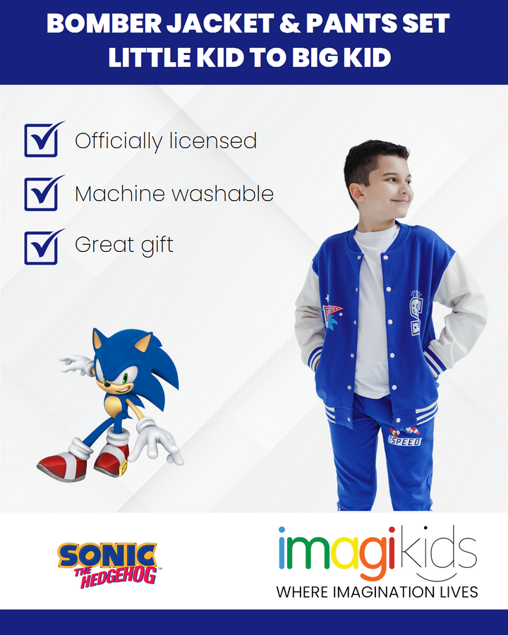 SEGA Sonic the Hedgehog Fleece Bomber Jacket and Jogger Pants