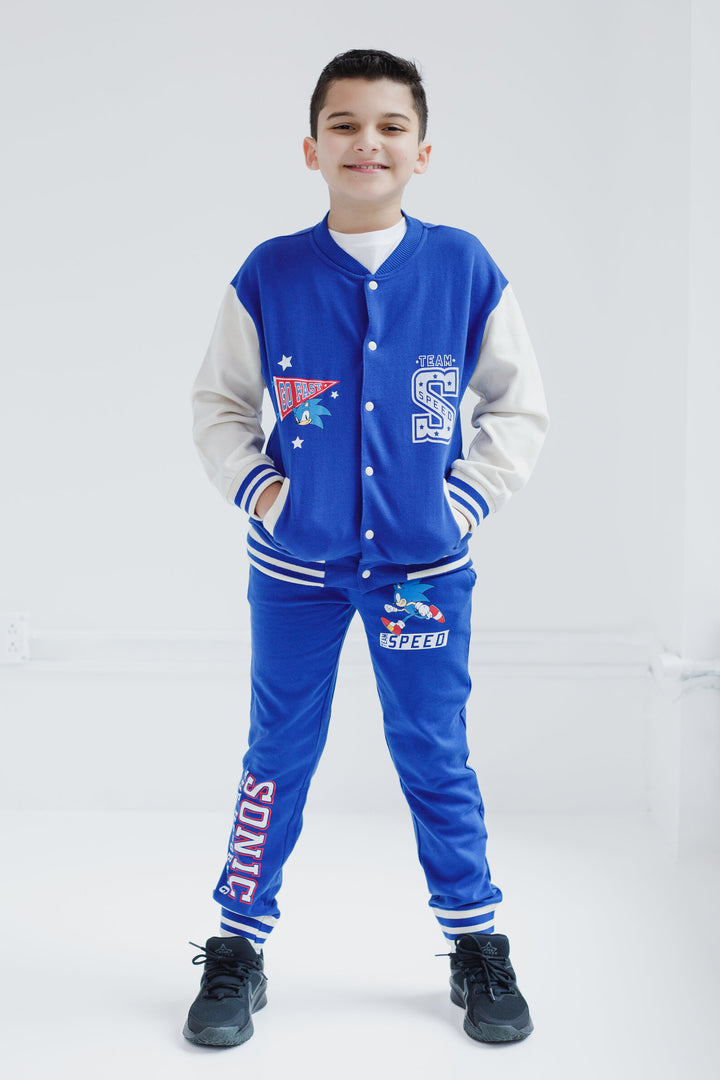 SEGA Sonic the Hedgehog Fleece Bomber Jacket and Jogger Pants