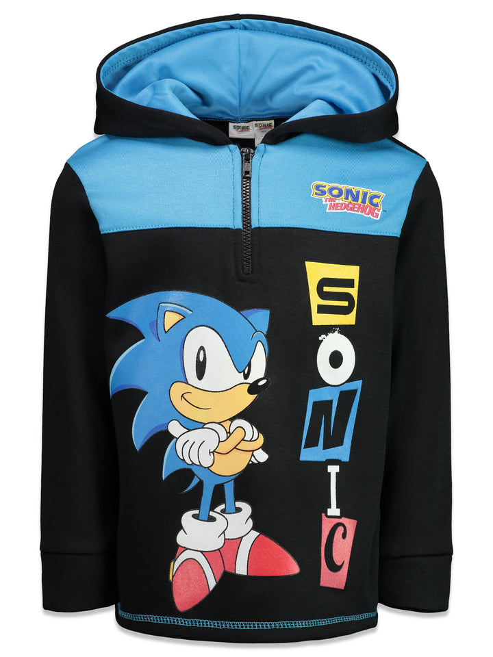 SEGA Sonic The Hedgehog Sudadera con media cremallera de forro polar