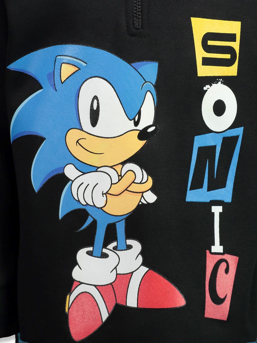 SEGA Sonic The Hedgehog Sudadera con media cremallera de forro polar