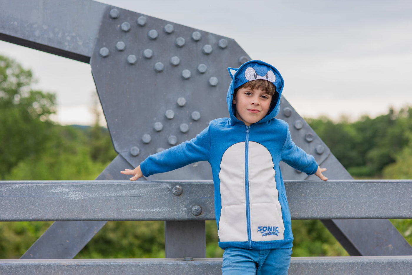 SEGA Sonic The Hedgehog Fleece Zip Up Disfraz Sudadera con capucha para niños pequeños a niños grandes