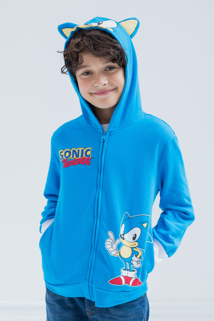 SEGA Sonic the Hedgehog Fleece Zip Up Hoodie