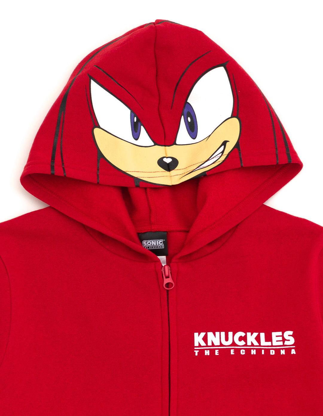 SEGA Sonic the Hedgehog Knuckles Fleece Zip Up Hoodie