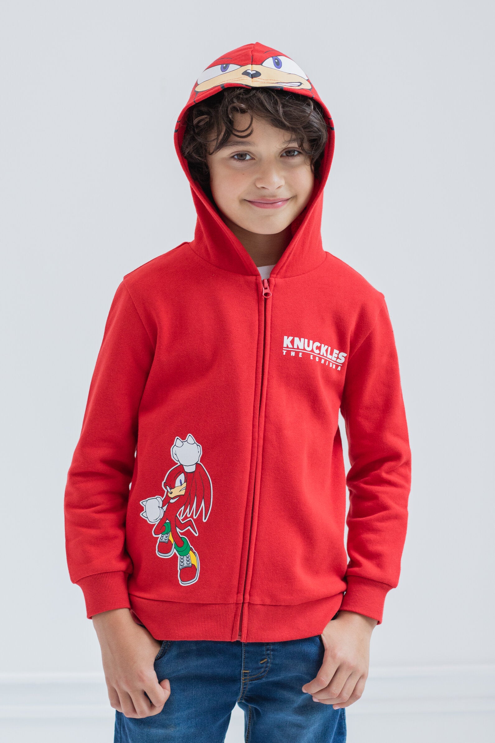 SEGA Sonic the Hedgehog Knuckles Fleece Zip Up Hoodie – imagikids