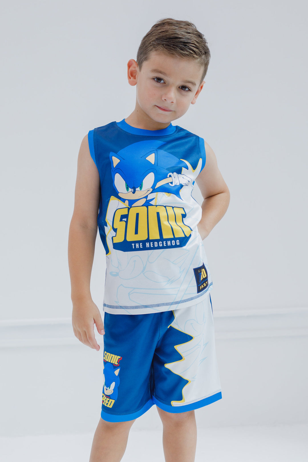 SEGA Sonic the Hedgehog Mesh Athletic Tank Top Shorts Outfit Set