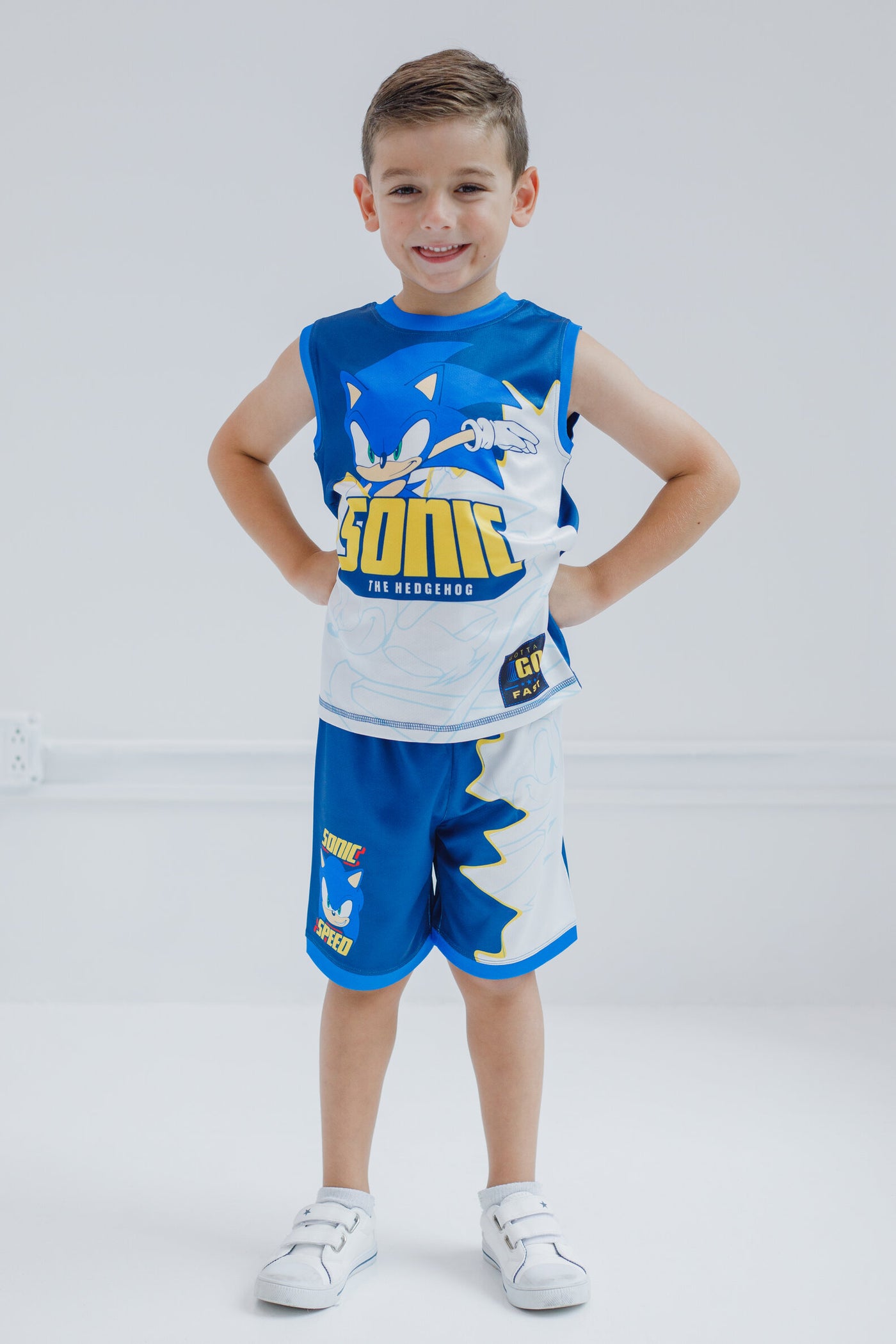 SEGA Sonic the Hedgehog Mesh Athletic Tank Top Shorts Outfit Set