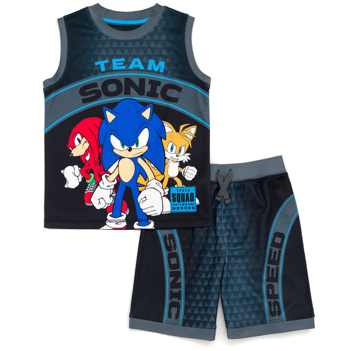 SEGA Sonic the Hedgehog Mesh Tank Top Shirt and Shorts Outfit Set