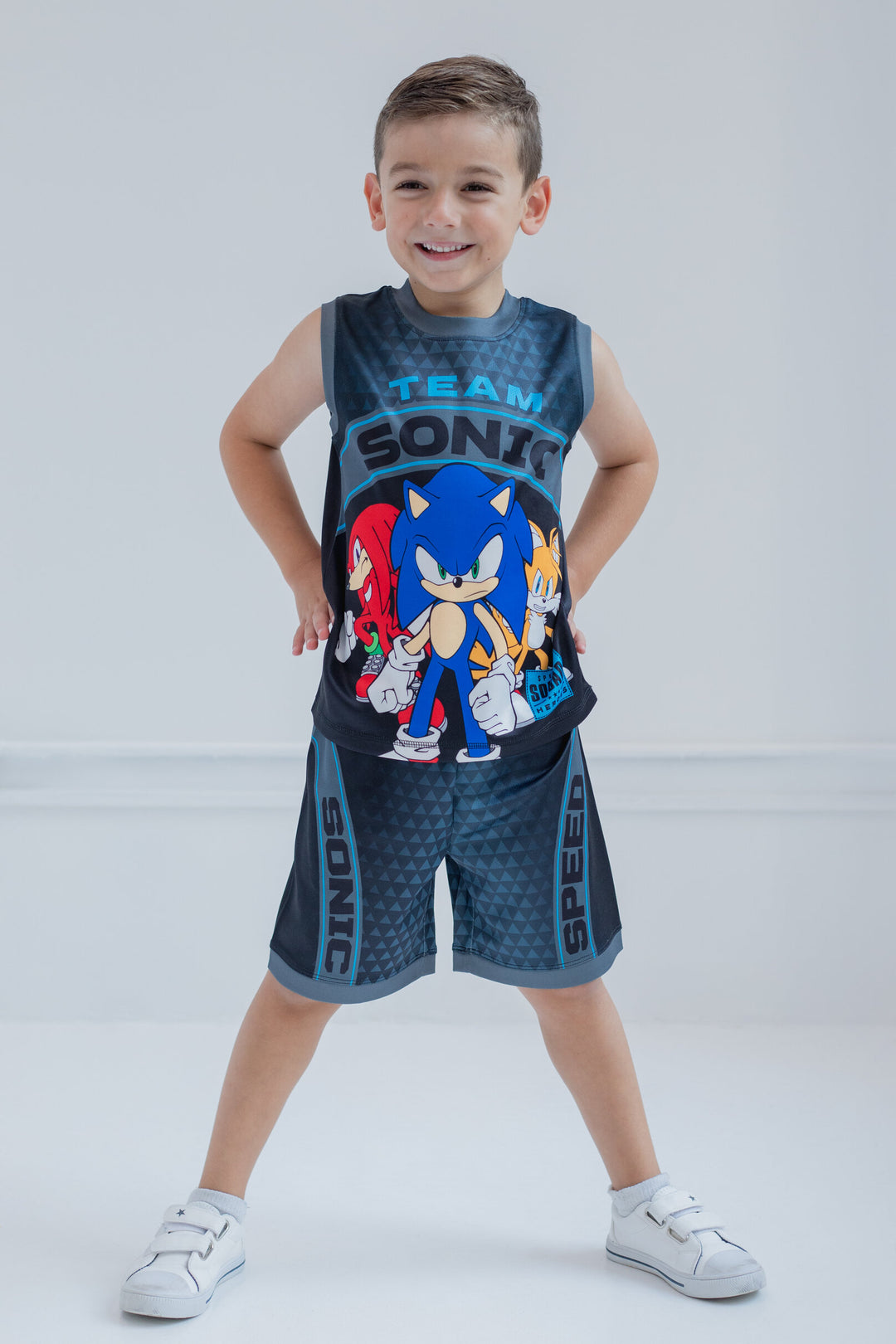 SEGA Sonic the Hedgehog Mesh Tank Top Shirt and Shorts Outfit Set