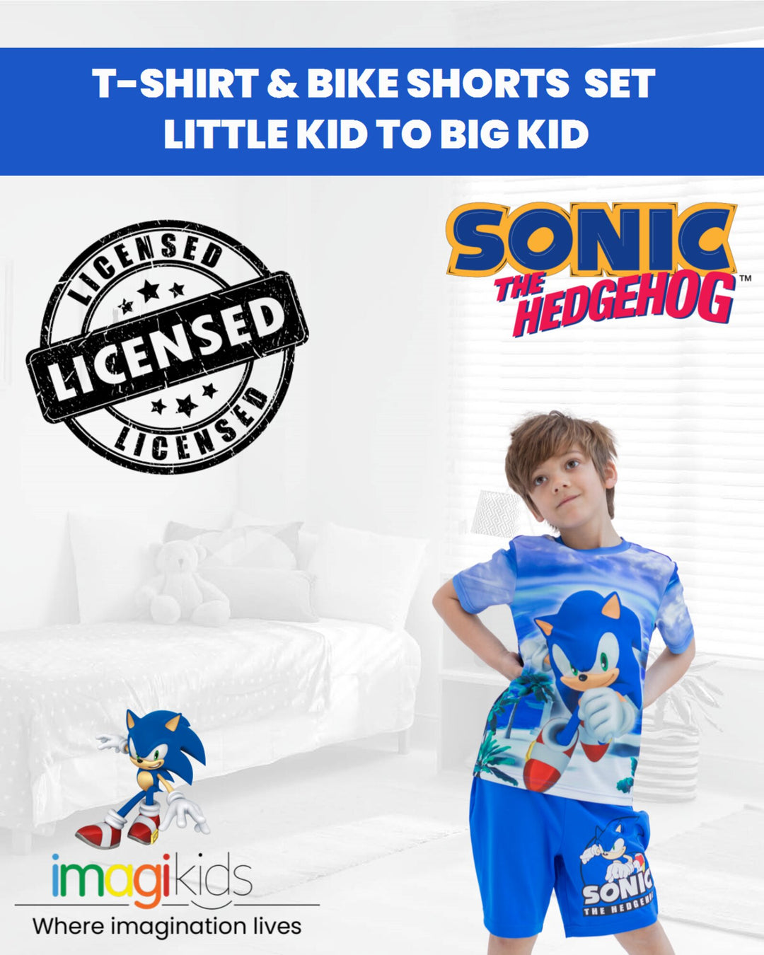 SEGA Sonic The Hedgehog T-Shirt and Bike Shorts Outfit Set