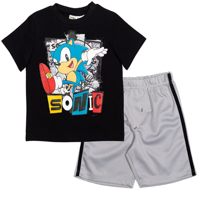 Conjunto de camiseta y pantalones cortos de malla de Sonic The Hedgehog de SEGA