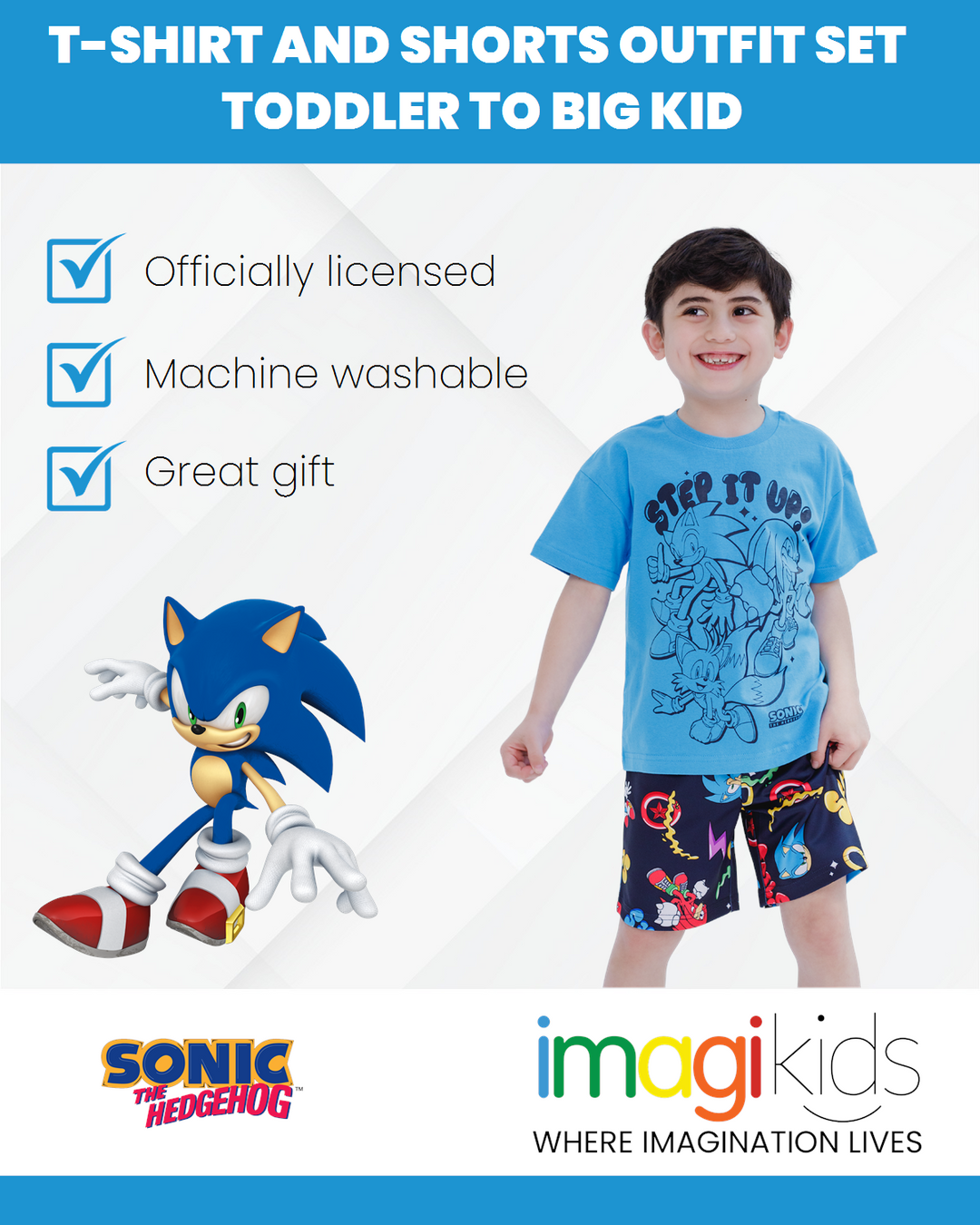 SEGA Sonic the Hedgehog T-Shirt and Shorts Outfit Set