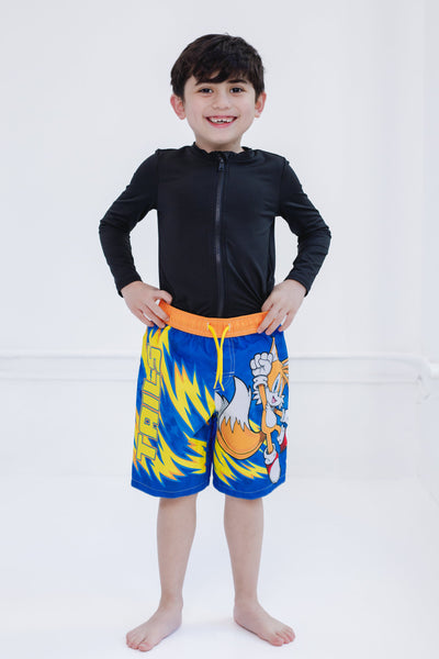 SEGA Sonic the Hedgehog Tails UPF 50+ Swim Trunks Bathing Suit