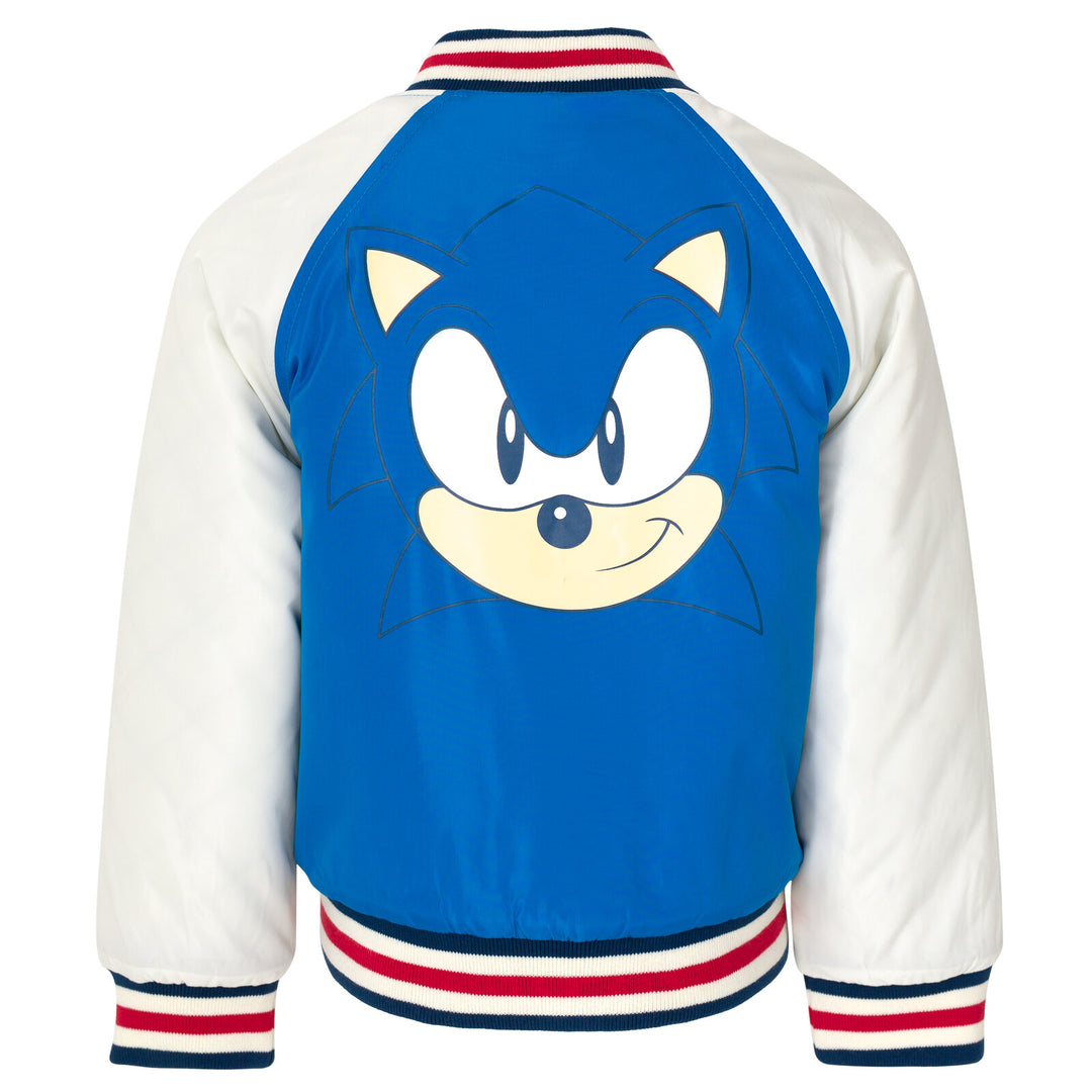 SEGA Sonic the Hedgehog Zip Up Varsity Bomber Jacket