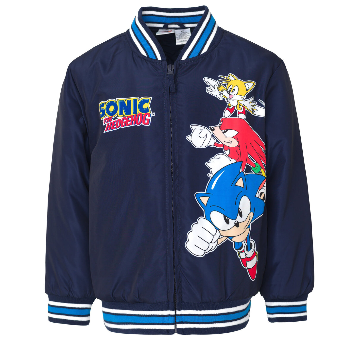 SEGA Sonic the Hedgehog Zip Up Varsity Bomber Jacket