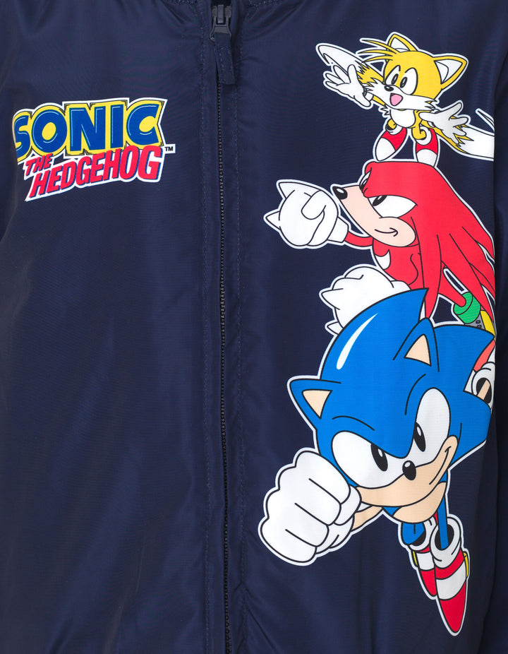 SEGA Sonic the Hedgehog Zip Up Varsity Bomber Jacket