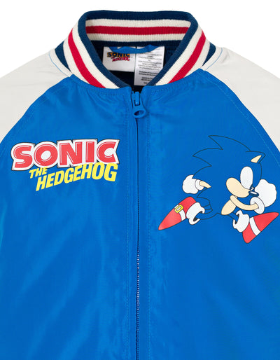 SEGA Sonic the Hedgehog Zip Up Varsity Bomber Jacket