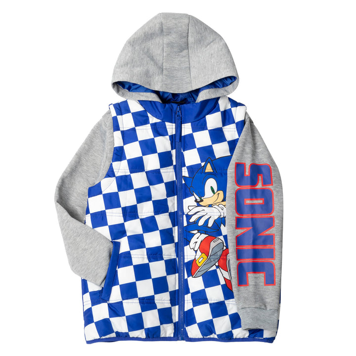 SEGA Sonic The Hedgehog Zip Up Vest 2fer Jacket