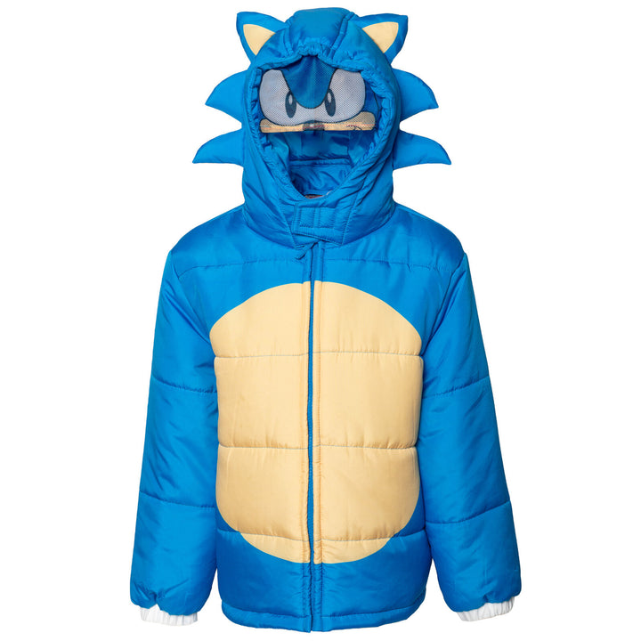 SEGA Sonic the Hedgehog Zip Up Winter Coat Puffer Jacket