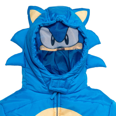 SEGA Sonic the Hedgehog Zip Up Winter Coat Puffer Jacket