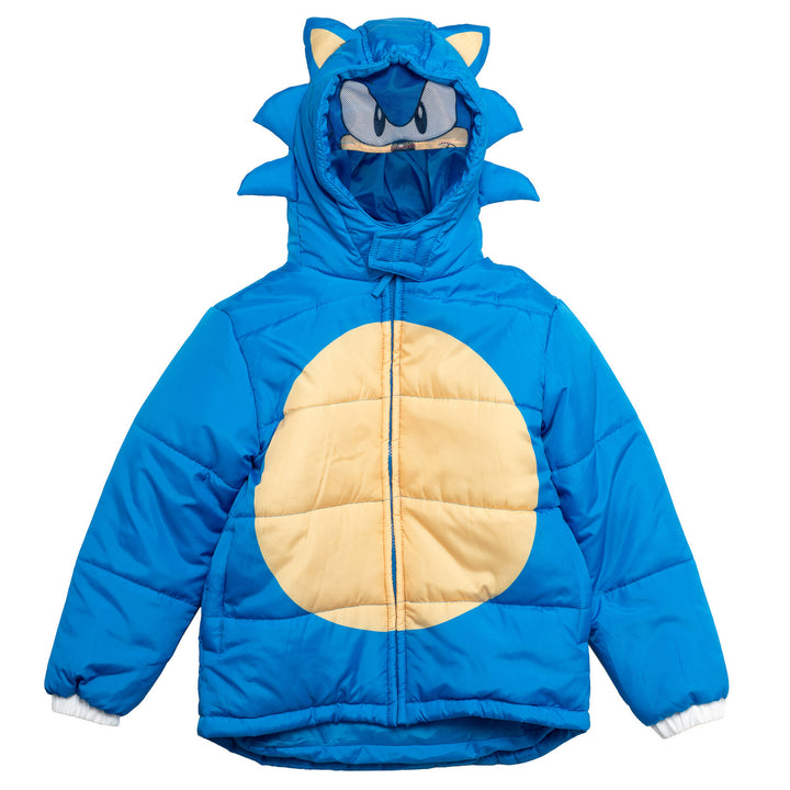 SEGA Sonic the Hedgehog Zip Up Winter Coat Puffer Jacket