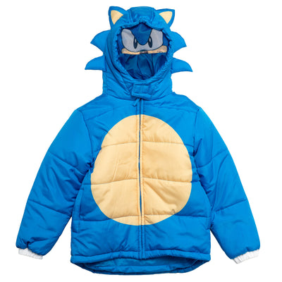 SEGA Sonic the Hedgehog Zip Up Winter Coat Puffer Jacket