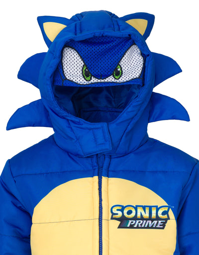 SEGA Sonic The Hedgehog Zip Up Winter Coat Puffer Jacket