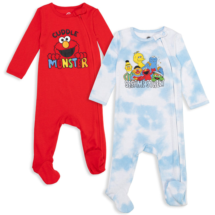 Sesame Street 2 Pack Zip Up Sleep N' Play Coveralls