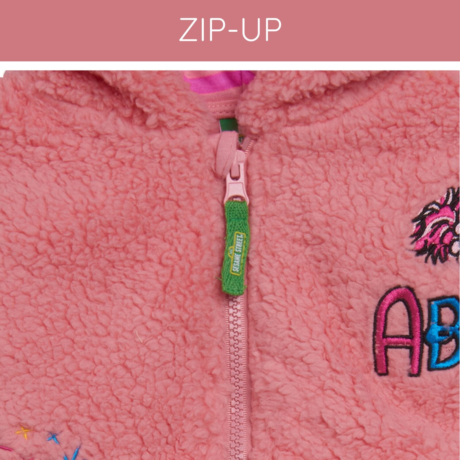 Sesame Street Abby Cadabby Cozy Sherpa Zip Up Cosplay Hoodie