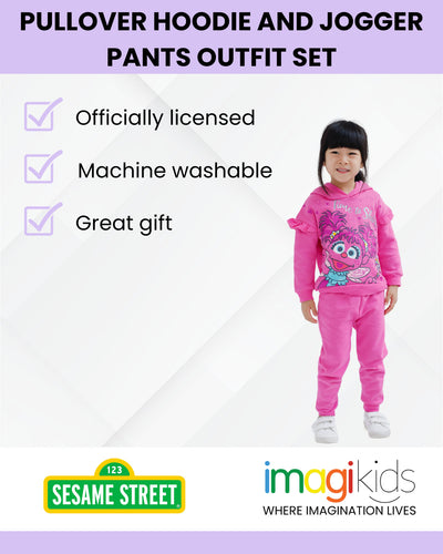 Sesame Street Abby Cadabby Fleece Pullover Hoodie and Jogger Pants Outfit Set