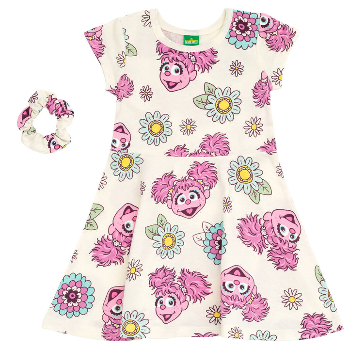 Sesame Street Abby Cadabby French Terry Skater Dress and Scrunchie