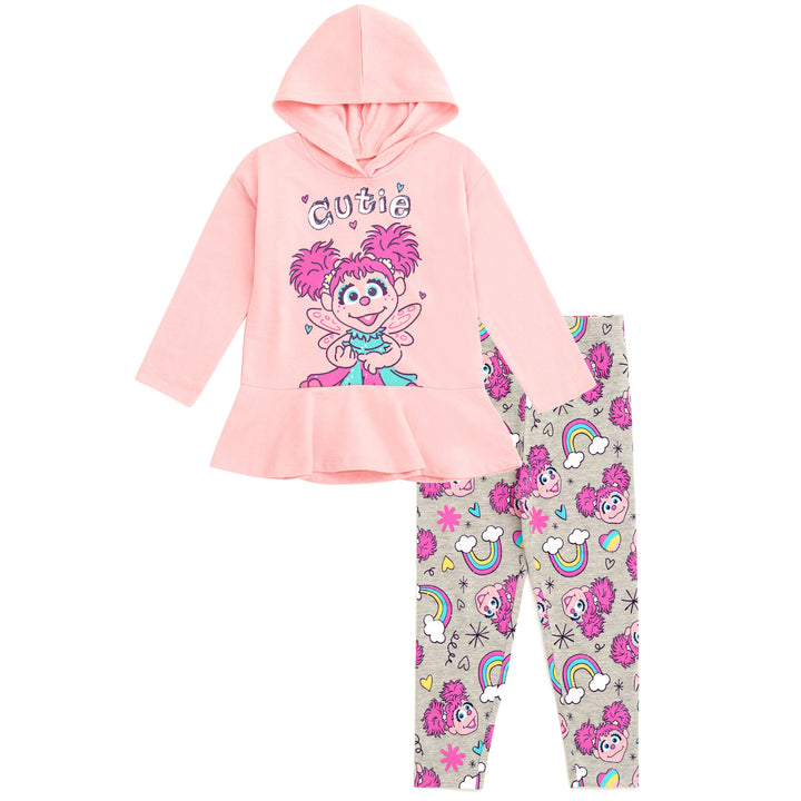 Sesame Street Abby Cadabby Pullover Peplum Fleece Hoodie and Leggings Outfit Set