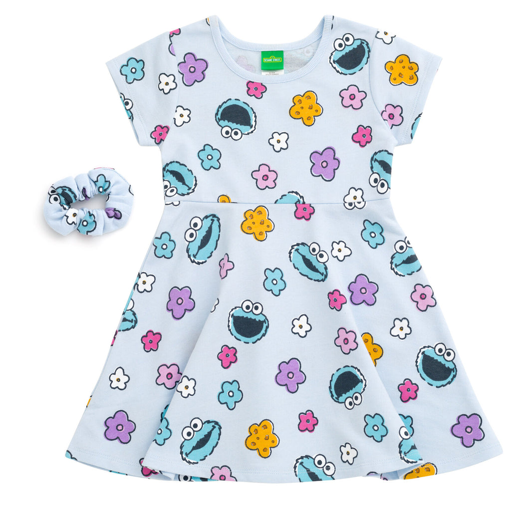 cookie monster blue dress Sesame Street Baby Girls and Scrunchie - monster, Style-Color-Dim:AP1D105271_AA002_M Playwear by Sesame Street Motel Panolia Bow Front Size:11 Toddler