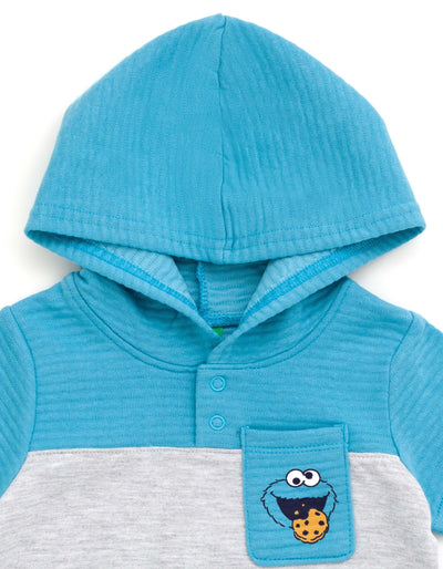 Sesame Street Cookie Monster Pullover Hoodie and French Terry Shorts